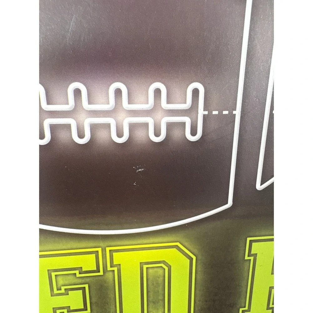 Football Served Here LED Light Sign Green Sports Bar Man Cave Wall Decor 19x10